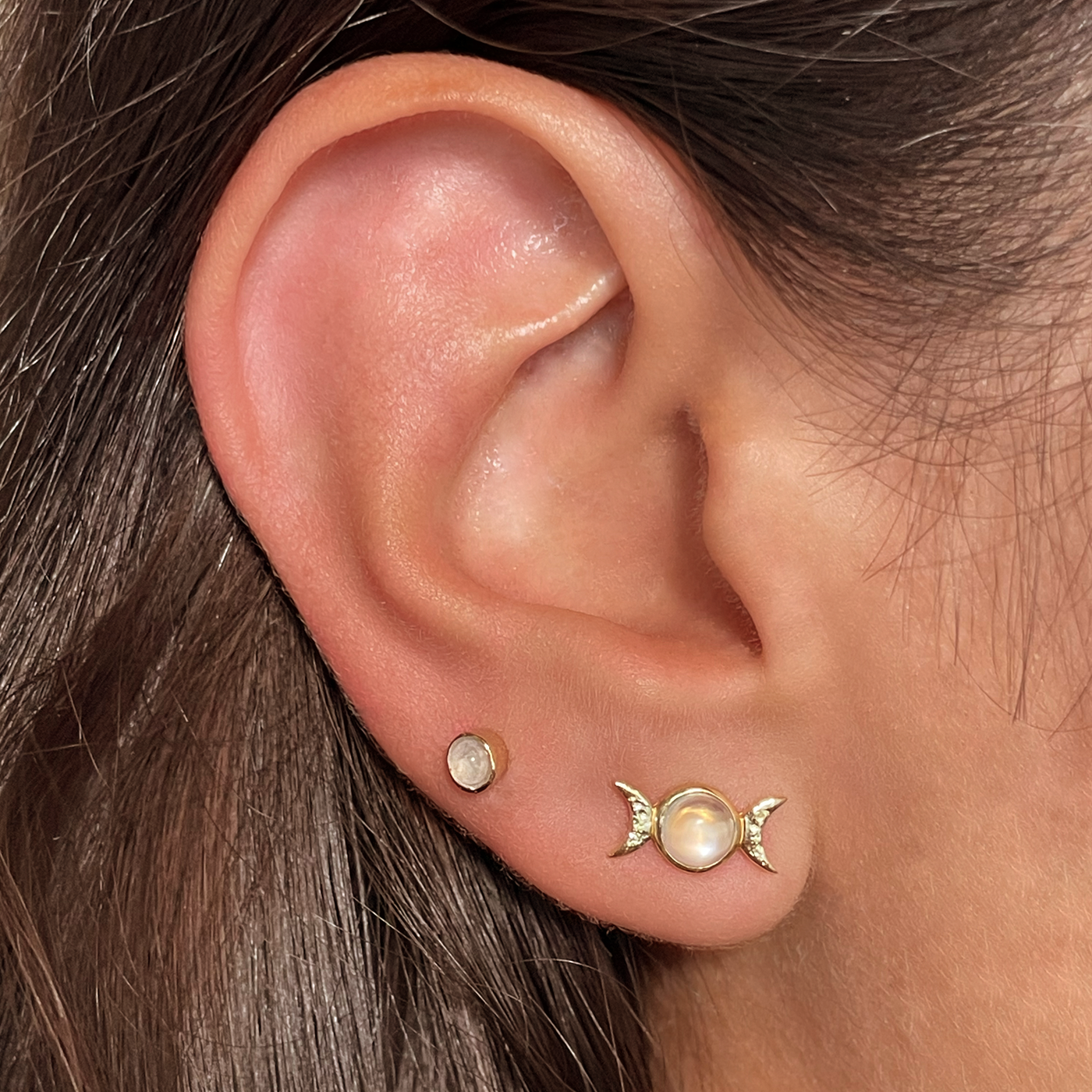 Triple Moon Stud Earring by Awe Inspired