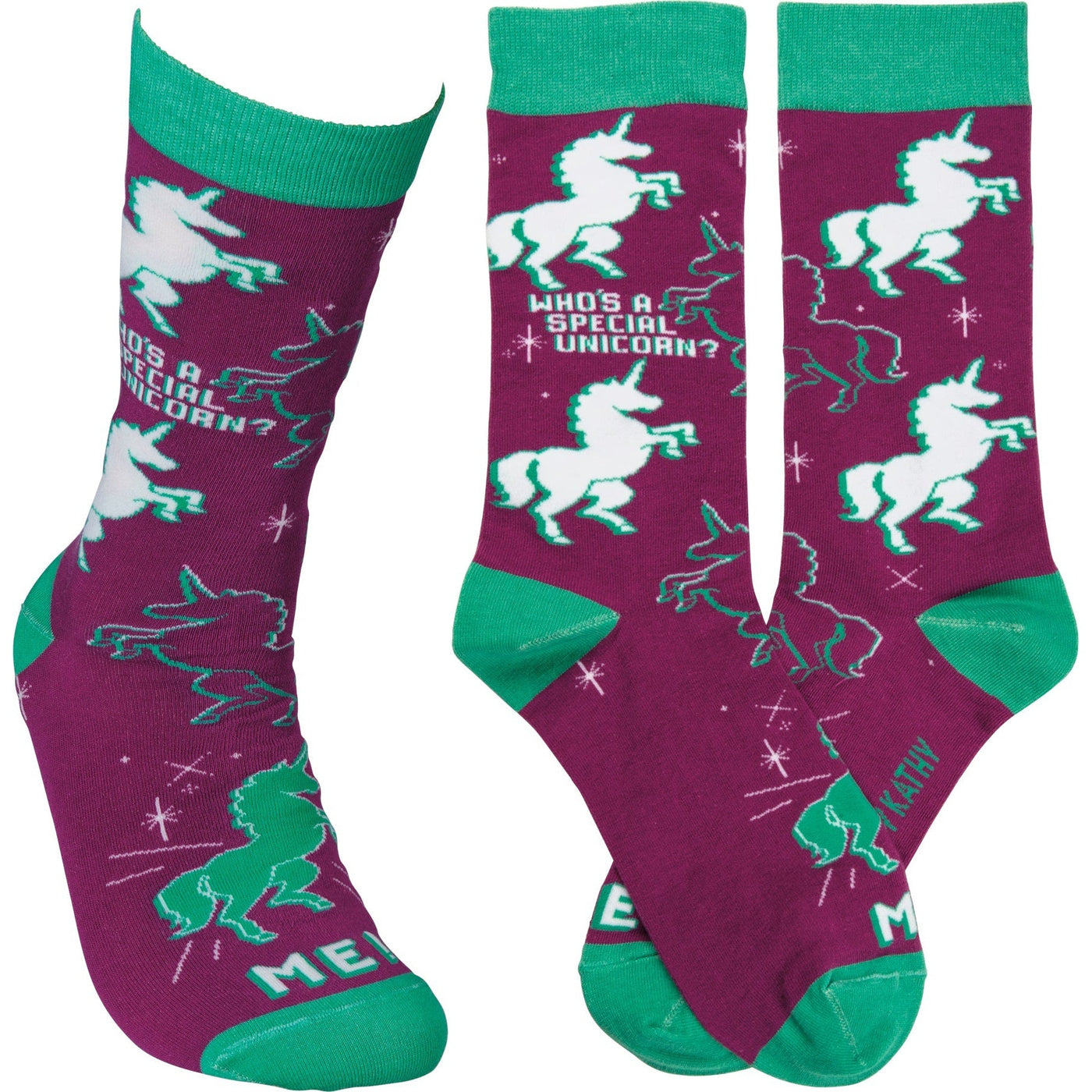 Who's A Special Unicorn? Me! Colorful Funny Novelty Socks with Cool Design, Bold/Crazy/Unique/Quirky Specialty Dress Socks by The Bullish Store