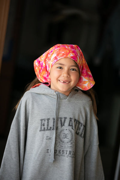 Pink + White Flowers Magnetic Bandana