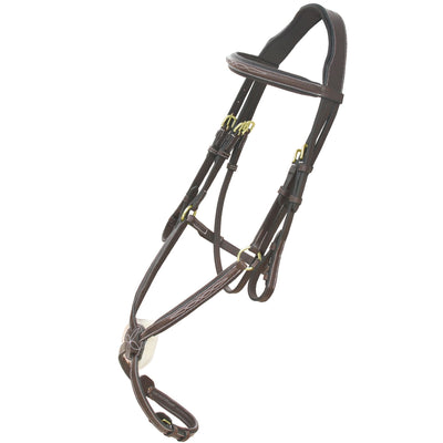 ExionPro Designer Fancy Stitched Figure 8 English Bridle With Rubber Rein