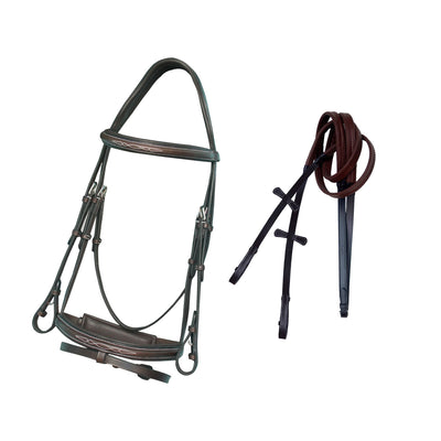 ExionPro Designer Fancy Stitched Bridle with Flash and Rubber Reins