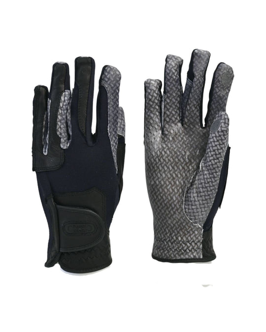 Oil-Tac Copper Tech™️ Leather Premium Riding Glove in Black