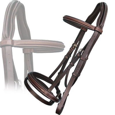 ExionPro Pressure Relief Crown Raised Padded Jumping Bridle with Reins