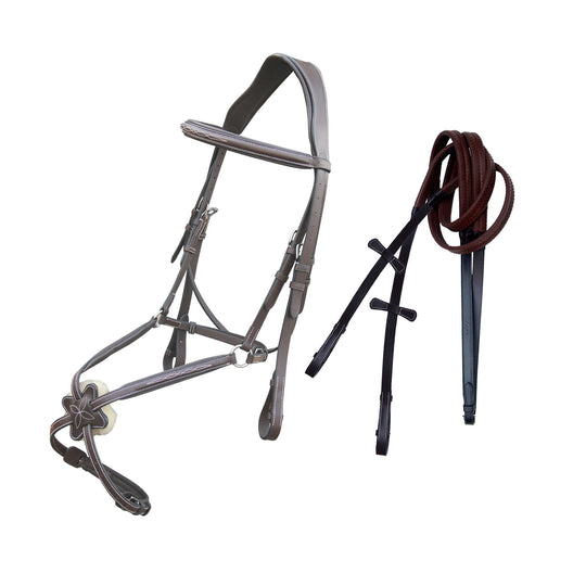 ExionPro Padded Ear Free Monocrown Crown Piece Figure 8 Bridle &amp; Reins