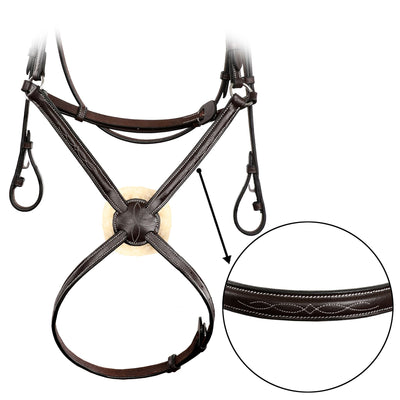 ExionPro Affordable Traditional Fancy Raised Figure 8 Bridle With Laced Reins