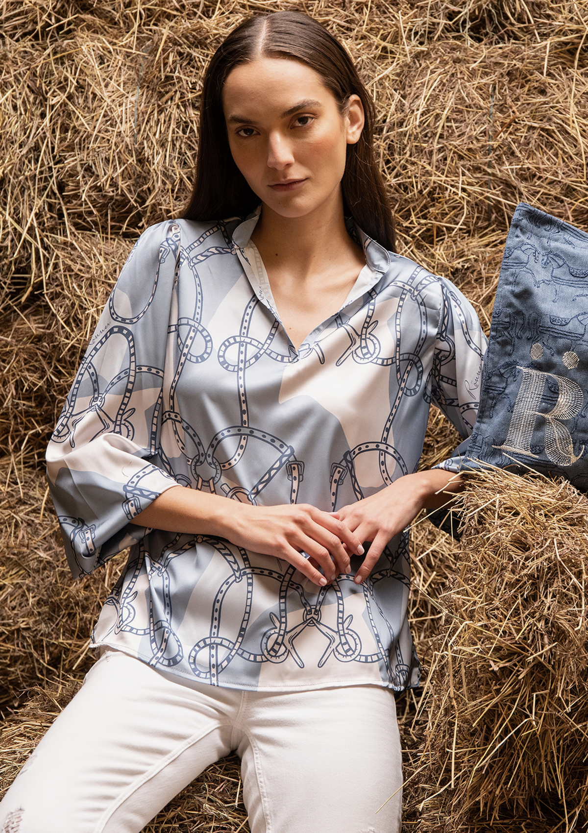 Aurora Blouse | Saddlery Print | Azurelle