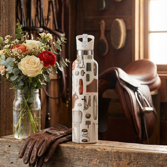 Bits &amp; Bridles 25oz Insulated Bottle | Equestrian Heritage