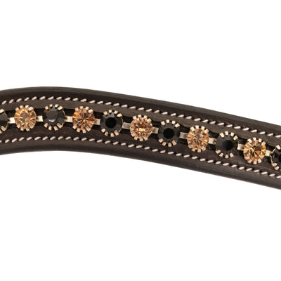 ExionPro Large Dual Coloured Glittering Black, Golden Crystal Browband