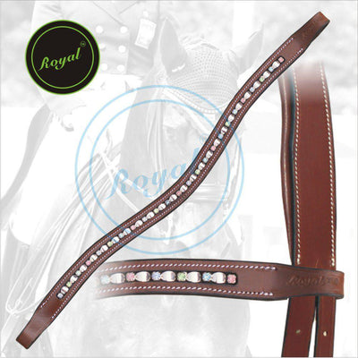 ExionPro Designer Alternate Silver Metallic With Multi Coloured Crystal linked Browband