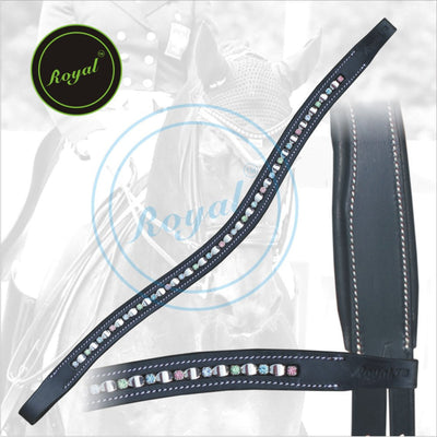 ExionPro Designer Alternate Silver Metallic With Multi Coloured Crystal linked Browband