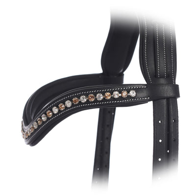ExionPro Elegant Soft Padded Light Peach, Clear Crystal Browband