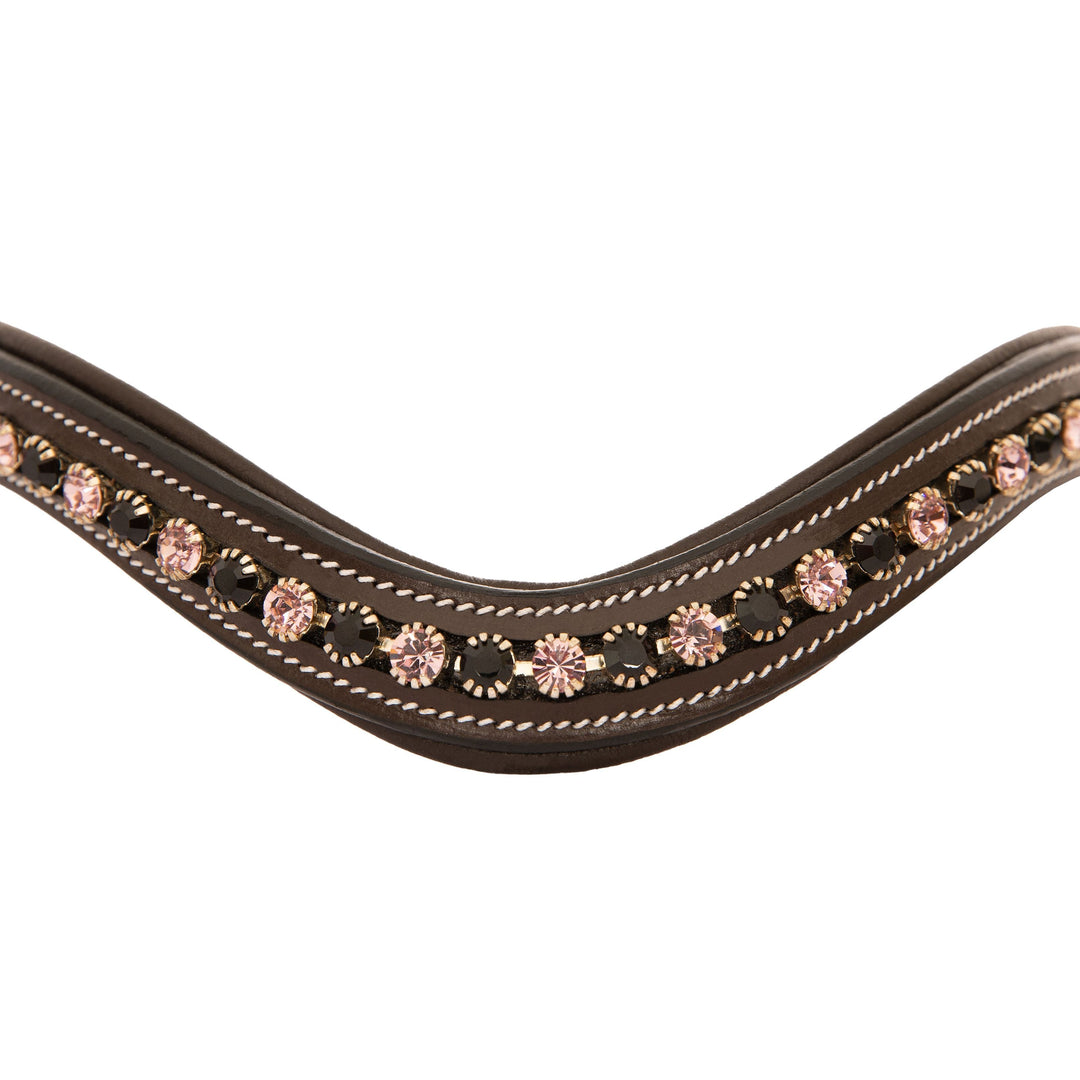 ExionPro Elegant Soft Padded Jet, Light Amethyst Colored Crystal Browband