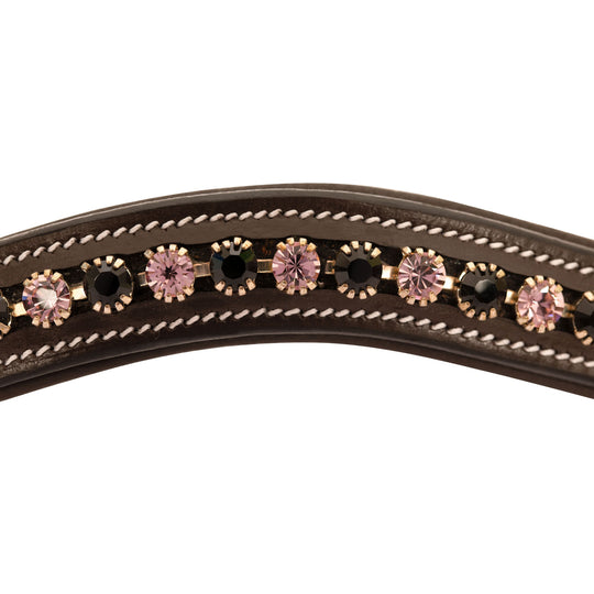 ExionPro Elegant Soft Padded Jet, Light Amethyst Colored Crystal Browband