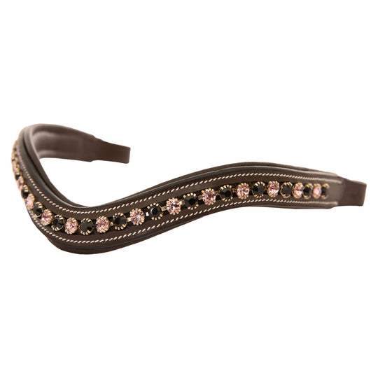 ExionPro Elegant Soft Padded Jet, Light Amethyst Colored Crystal Browband