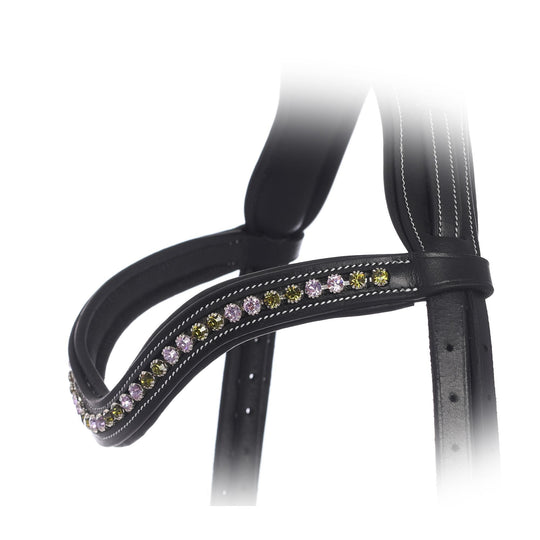 ExionPro Elegant Deep Curved Soft Padded Olivine, Violet Colored Crystal Browband