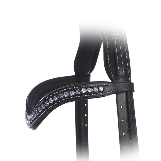 ExionPro Elegant Deep Curved Soft Padded Sapphire, Aqua Marine, Light Sapphire Colored Crystal Browband