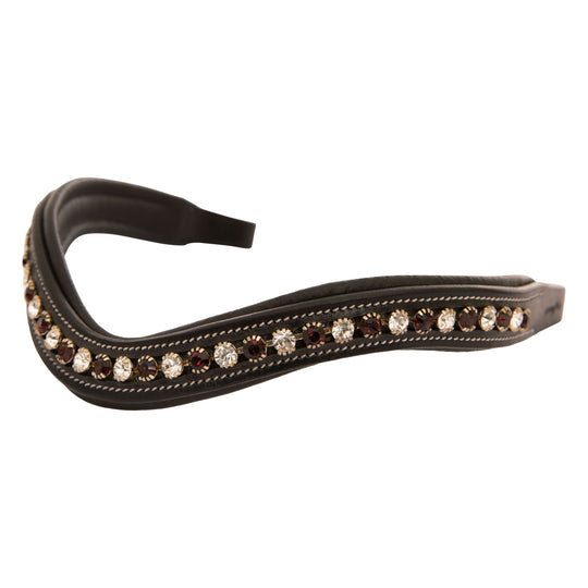 ExionPro Elegant Soft Padded Clear Crystal, Burgundy Colored Crystal Browband