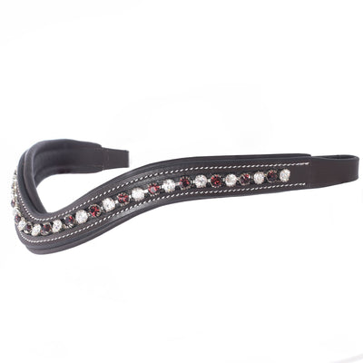 ExionPro Elegant Soft Padded Clear Crystal, Burgundy Colored Crystal Browband