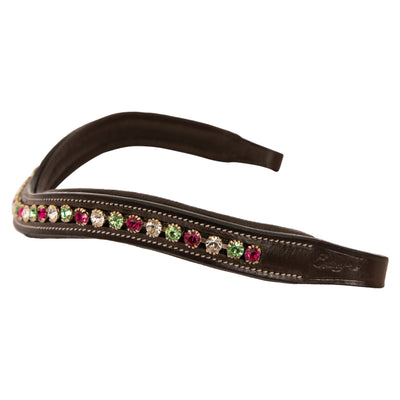 ExionPro Elegant Soft Padded Clear Crystal, Peridot, Fuchsia Colored Crystal Browband