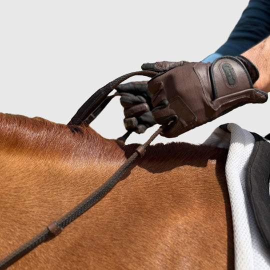 Sure Grip Rubber Reins with 4" Rein Stops-Superb Slim Rubber Woven Grip