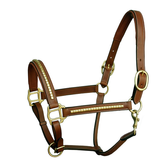 ExionPro Gold Brass Clincher Studded Horse Halter