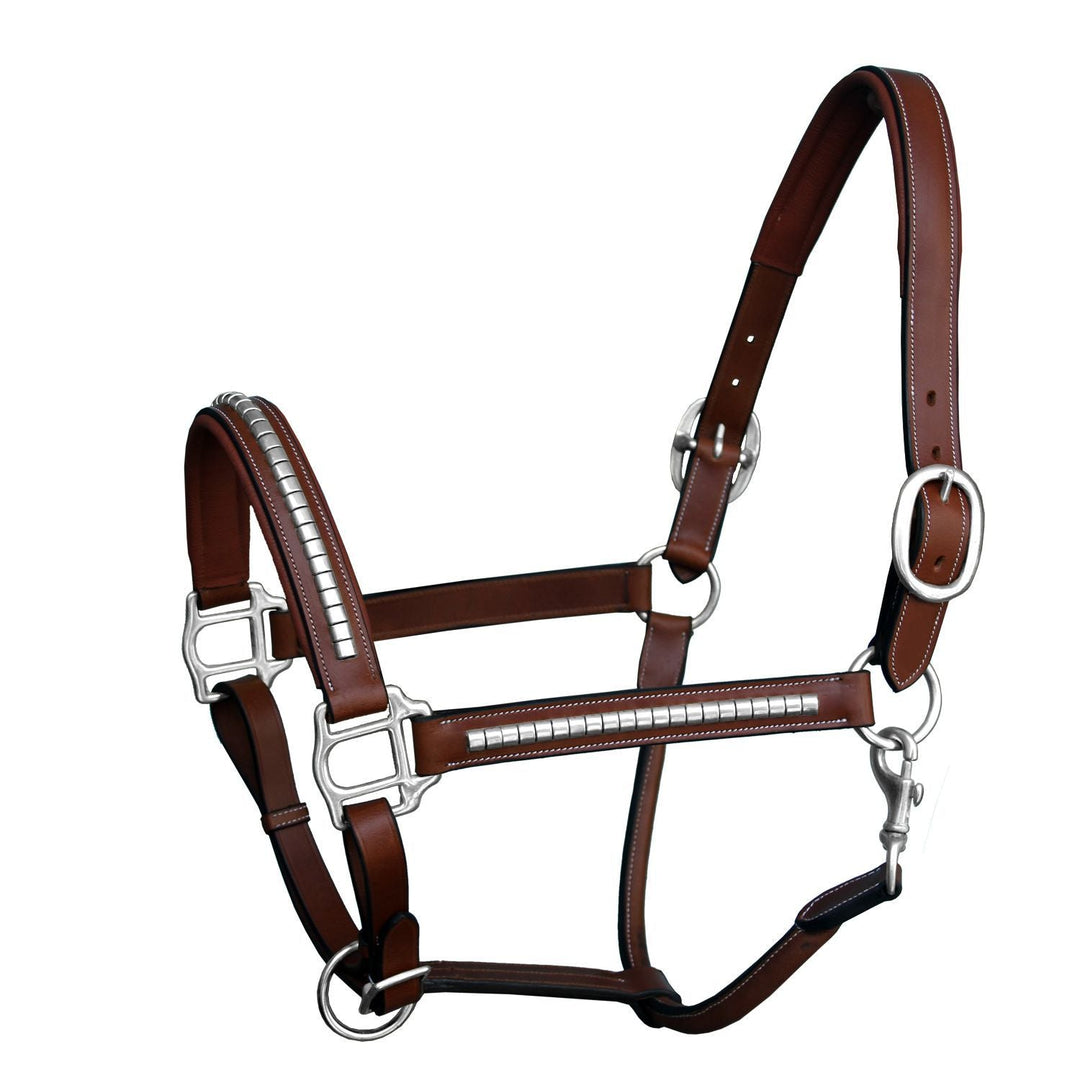 ExionPro Silver Brass Clincher Studded Horse Halter