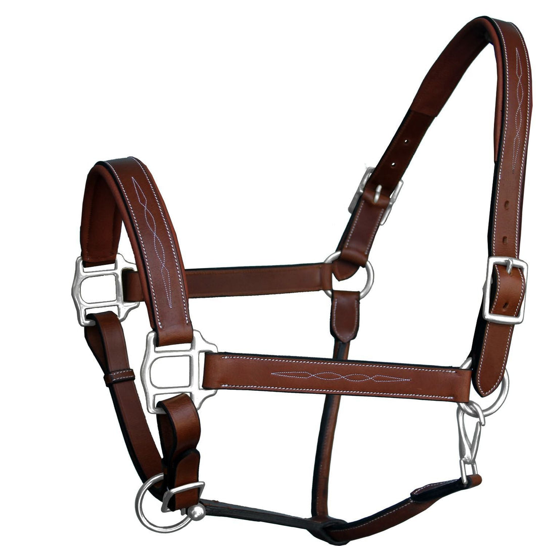 ExionPro Six Fancy Padded Halter- Brass Nickel Hardware