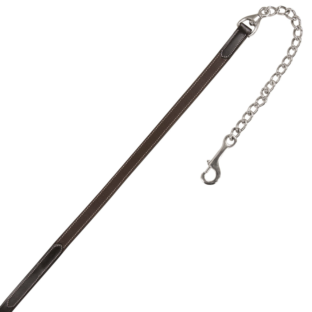 ExionPro Leather Soft Padded Havana Halter and Leather Lead with Chain Combo