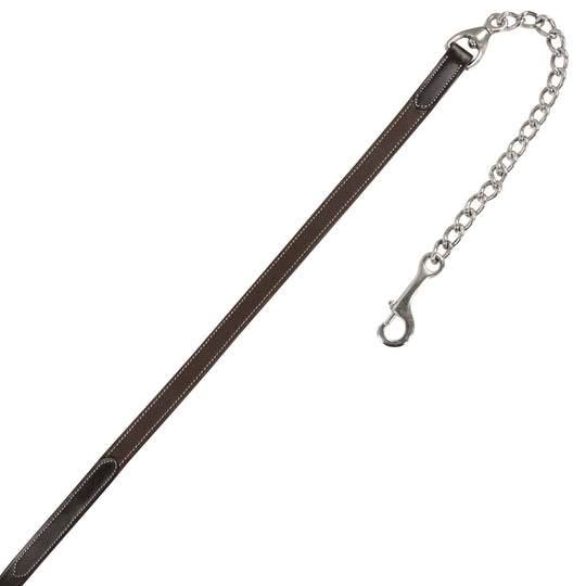 ExionPro Leather Soft Padded Havana Halter and Leather Lead with Chain Combo