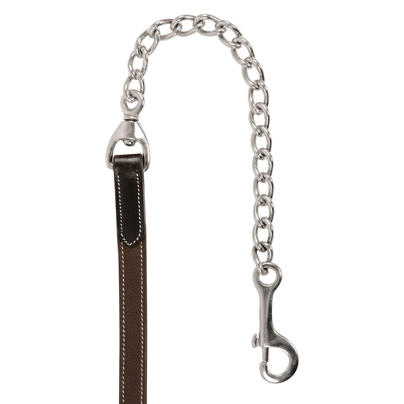 ExionPro Leather Soft Padded Havana Halter and Leather Lead with Chain Combo