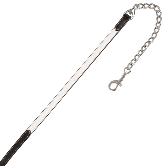 ExionPro Leather Soft Padded White Halter and Leather Lead with Chain Combo