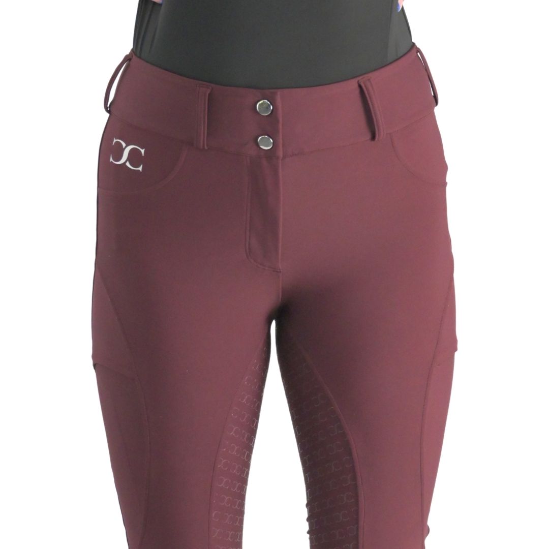 Burgundy Just Right Summer Breeches + Free Bit Belt