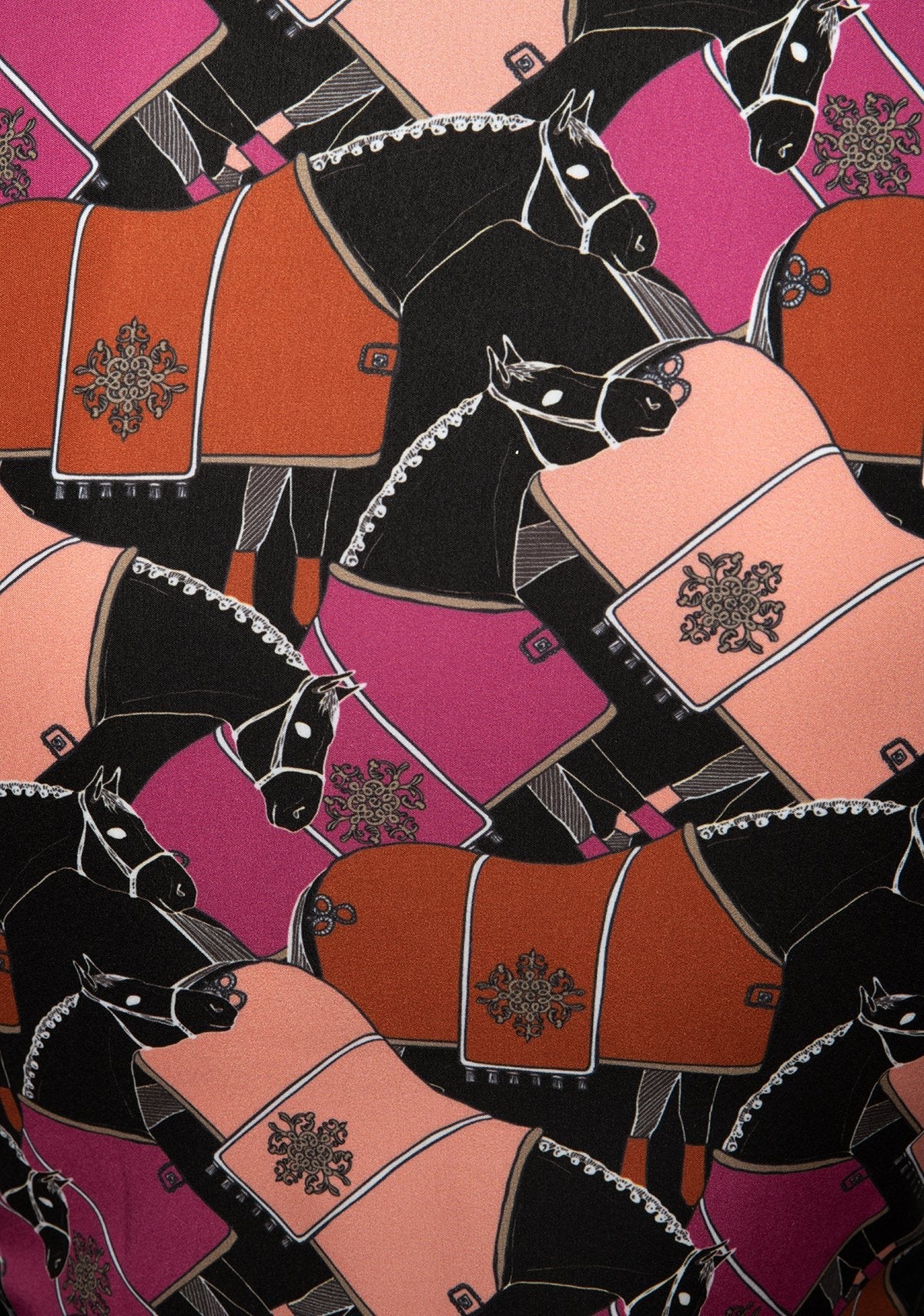 Espoir Lumiere Black Blanketed Horse  Ladies’ Button Shirt