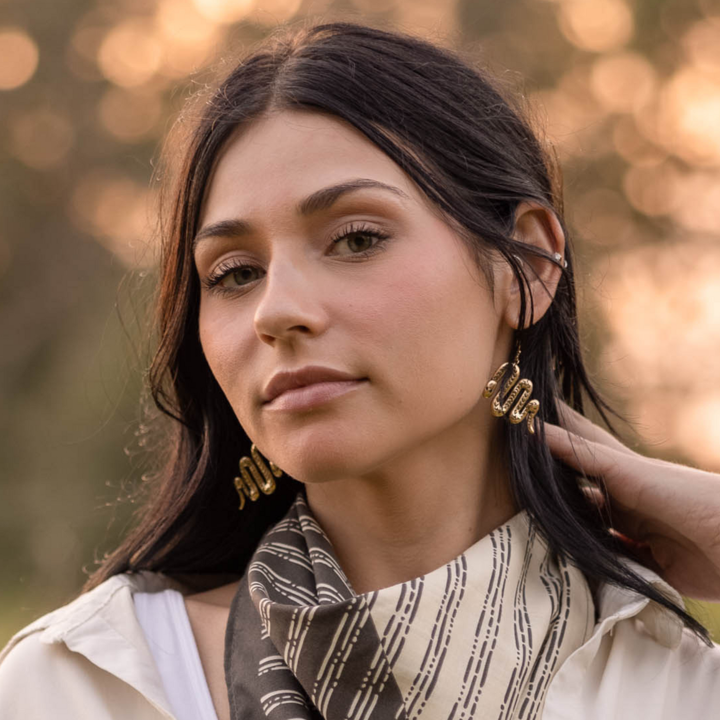 Snake Brass Earrings