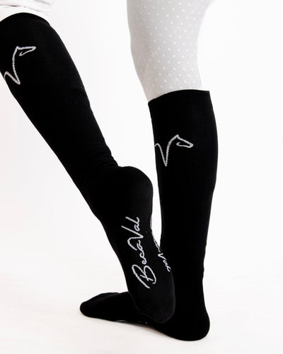 BecaVal Solid Black Riding Socks