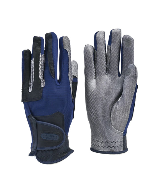 Oil-Tac Copper Tech™️ Leather Premium Riding Glove in Navy