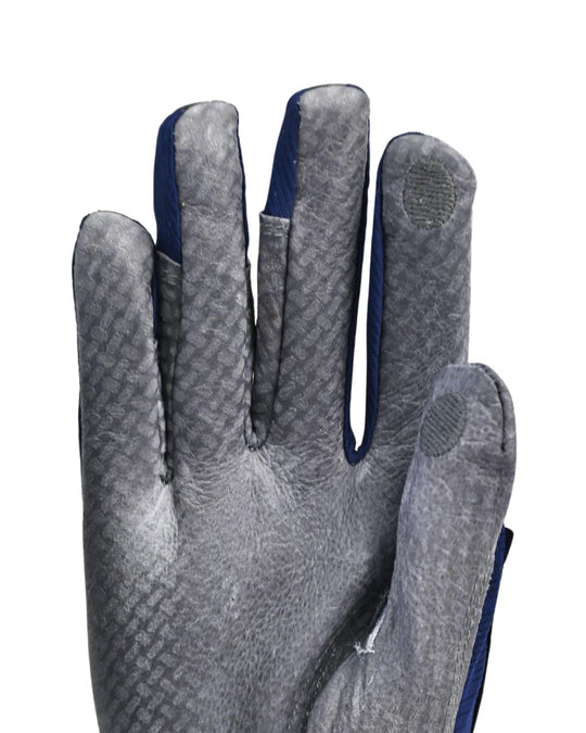 Oil-Tac Copper Tech™️ Leather Premium Riding Glove in Navy