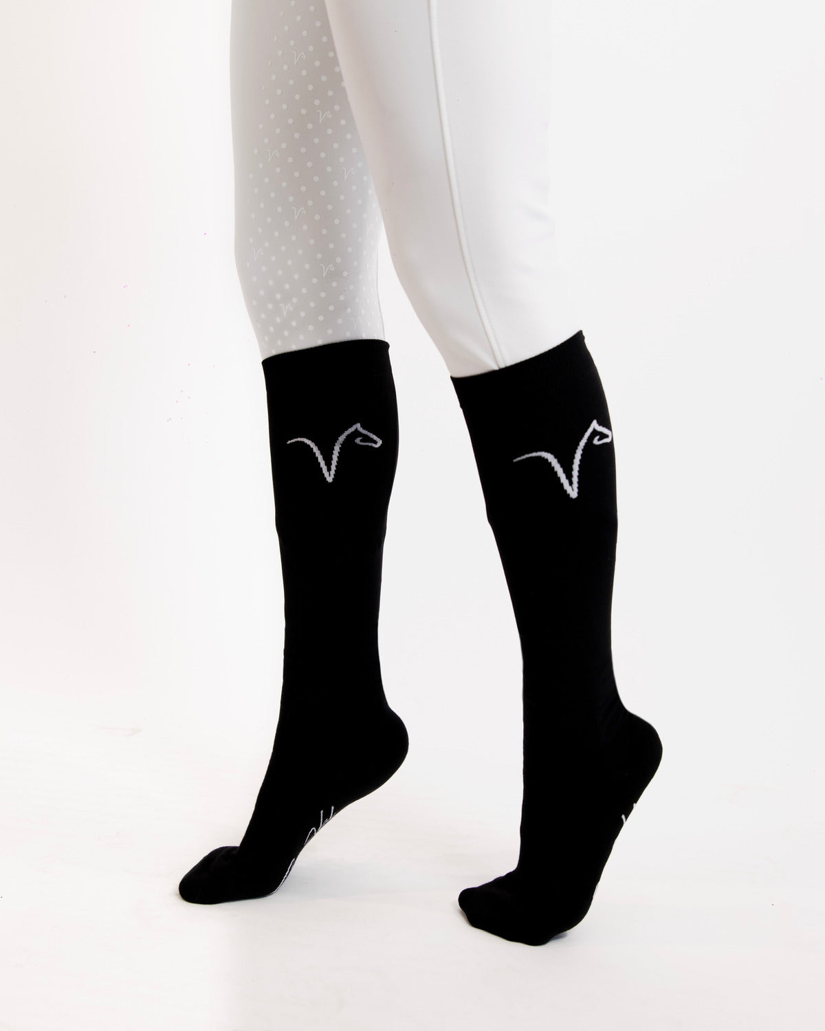 BecaVal Solid Black Riding Socks