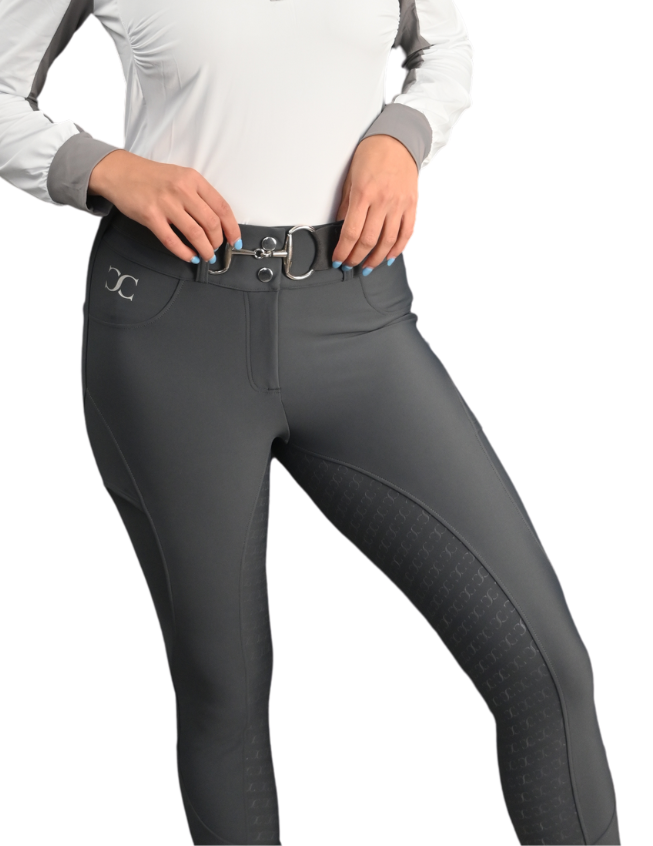 Slate Grey Just Right Summer Breeches + Free Bit Belt