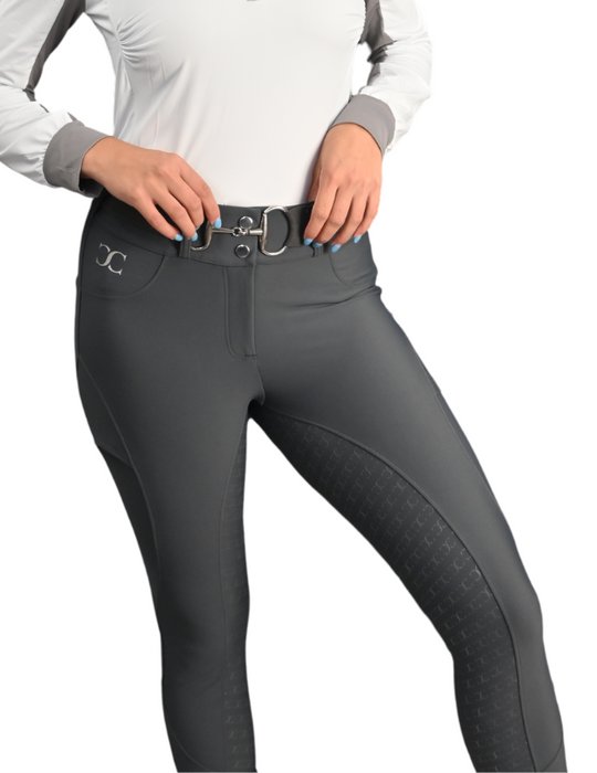 Slate Grey Just Right Summer Breeches + Free Bit Belt