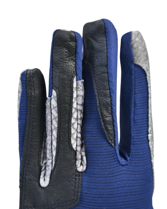 Oil-Tac Copper Tech™️ Leather Premium Riding Glove in Navy