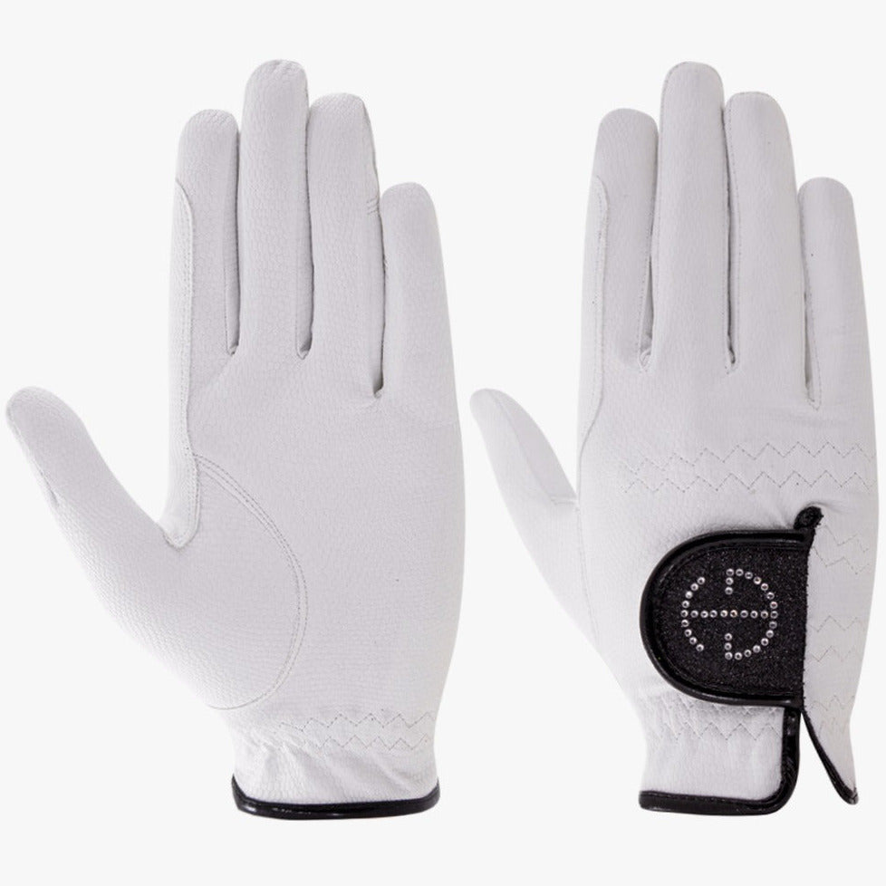 Halter Ego® Competition Gloves - Jet Black Glitter & Crystal Logo