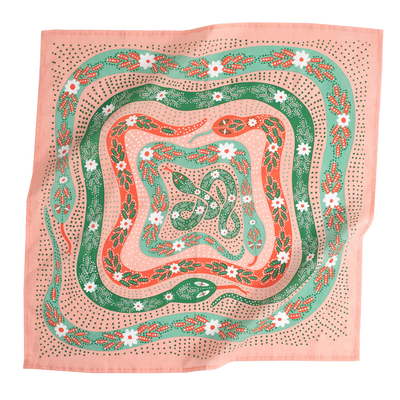 No. 069 Snakes Pink Bandana