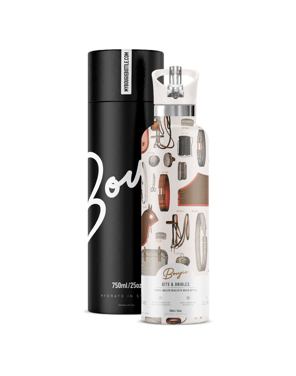 Bits & Bridles 25oz Insulated Bottle | Equestrian Heritage