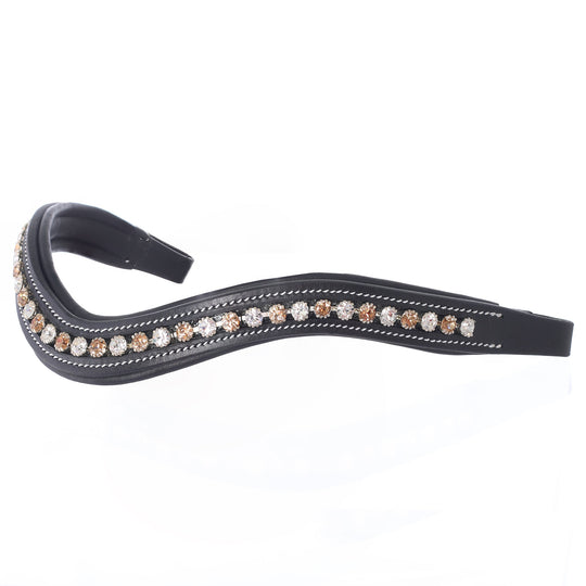 ExionPro Elegant Soft Padded Light Peach, Clear Crystal Browband