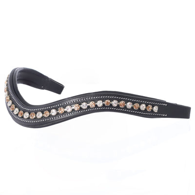 ExionPro Elegant Soft Padded Light Peach, Clear Crystal Browband
