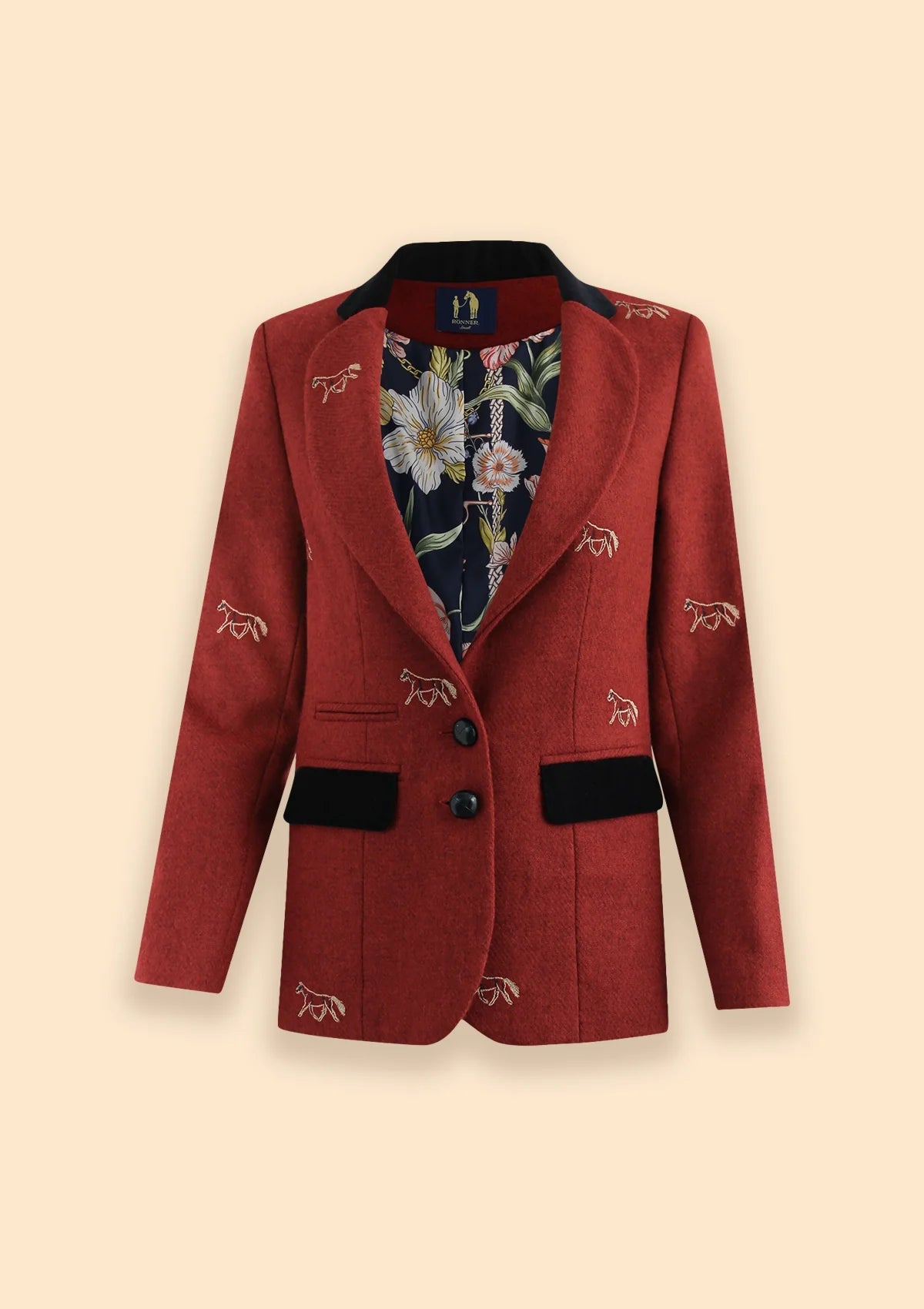 Cavaletti Embroidered Blazer | Burgundy