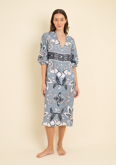 Charlotte Linen Dress | French Grey