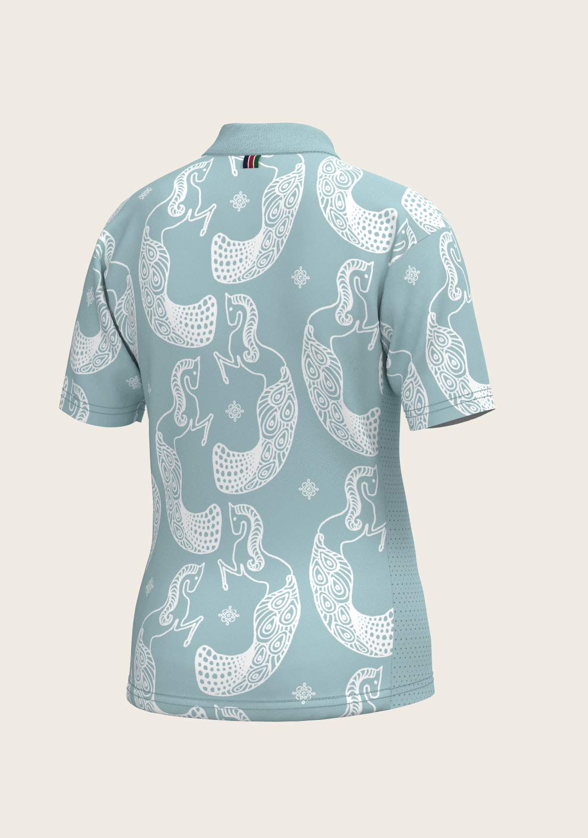Mermaid Horses in Skye Blue Children's Short Sleeve Shirt