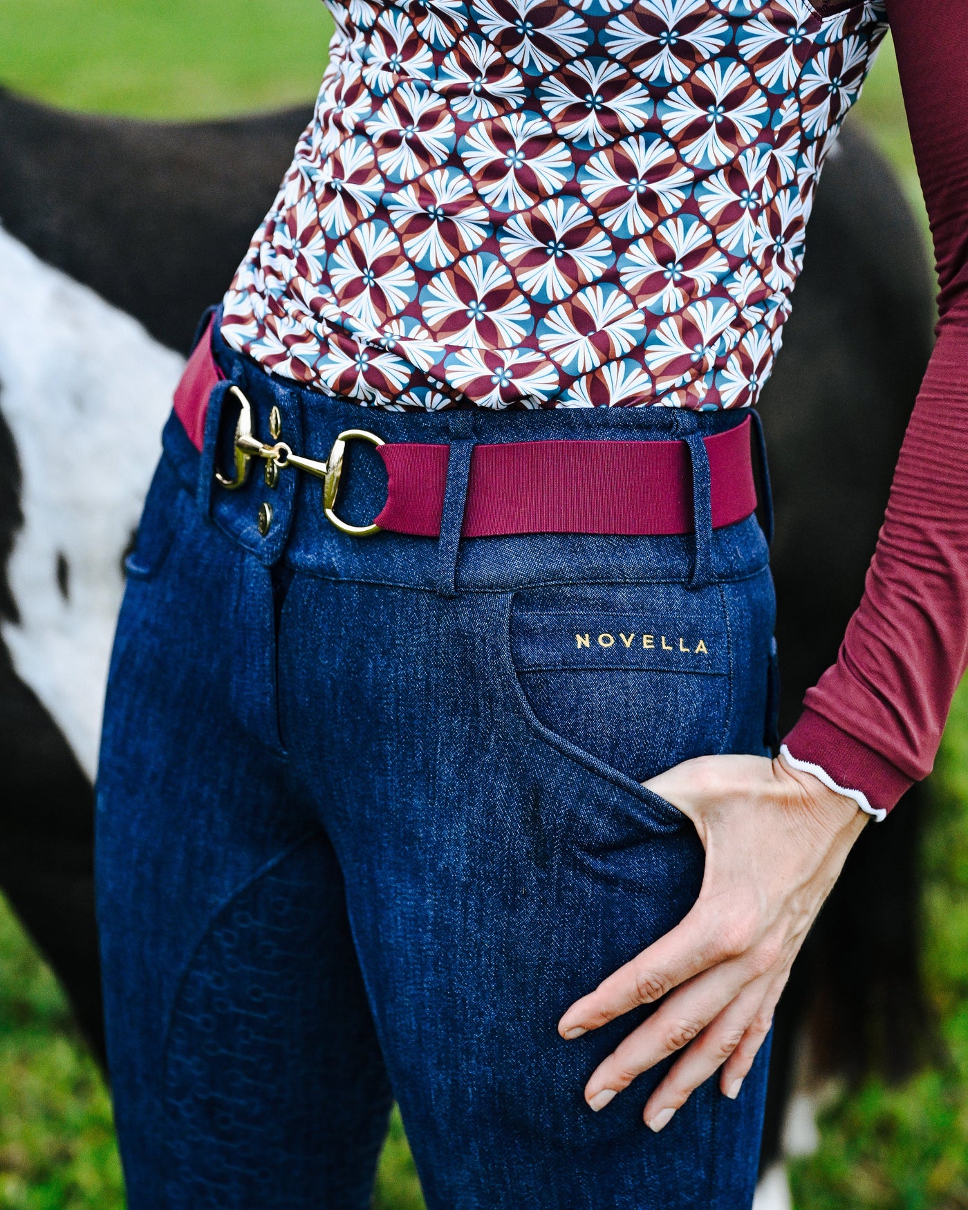 The Novella Snaffle Belt (Autumn Sage + Royal Plum).